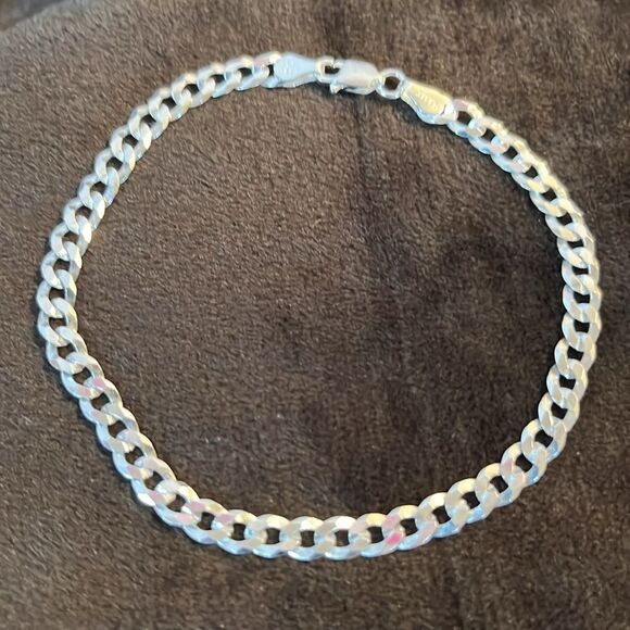 8 inch 5 mm 925 Italian sterling silver Cuban bracelet - Picture 6 of 11